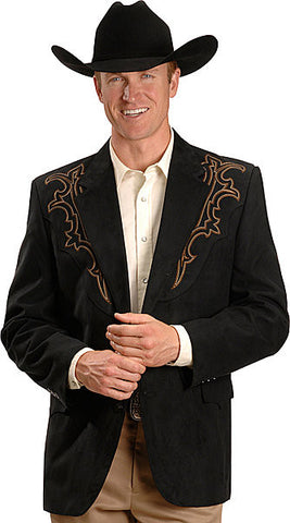 Men's Circle S Galveston Sport Coat Black with Design - Pete's Town Western Wear