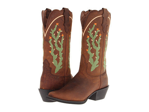 Justin Womens Stampede 12" Tan Apache Western Cowgirl Boots - Pete's Town Western Wear