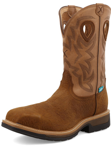 Twisted X Men's (MLCCW05) Western Square Composite Toe Boot -Brown Distressed
