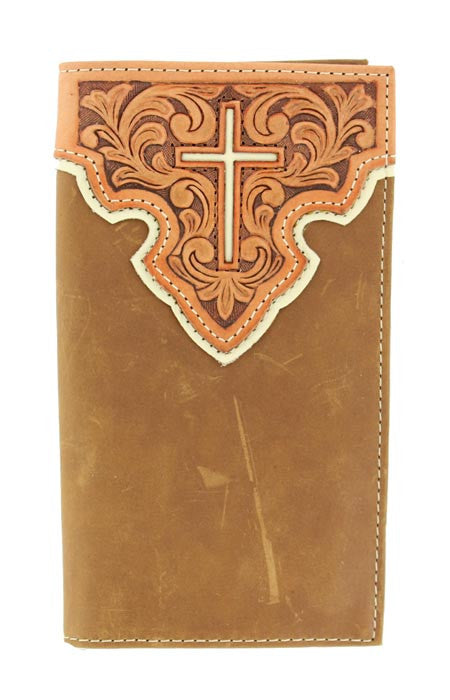 Nocona Embossed Contrast Cross Rodeo Wallet - Pete's Town Western Wear