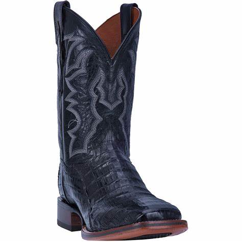 Dan Post Men's 11" Black Alligator (DP4805) Square Toe Western Dress Boots