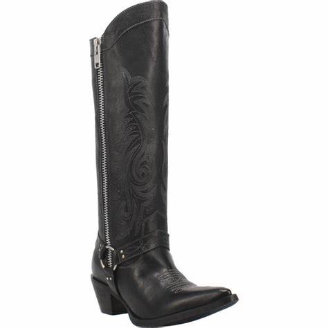 Laredo Women's (52340) Black 15" Snip Toe with Zipper Western Style Boots