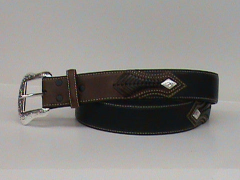 Nocona Men's Black Three Tone Long Ride Belt - Pete's Town Western Wear