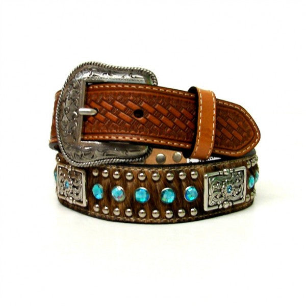 Kids Western Fashion Rhinestone and Hair on Leather Belts  display picture 1