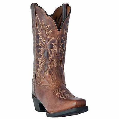Laredo Women's (51134) Distressed Brown Leather Snub Toe Cowgirl Boot