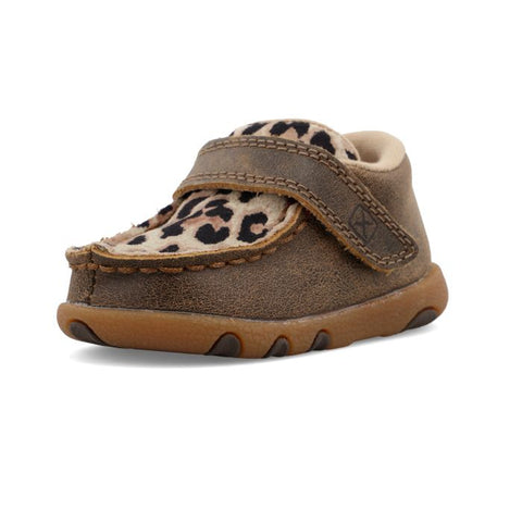 TWISTED X (ICA0007) INFANT SLIP-ON WITH VELCRO CLOSE SHOE- CHEETAH/LEOPARD PRINT