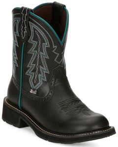 Justin Ladies 8" Gypsy (GY9537) Black "Lylah" Round Toe Cowgirl Boot