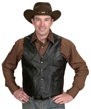 Men's Smooth Leather (MM29) Vest - Black – Pete's Town