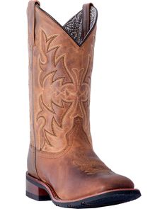 Laredo Women's Brown Distressed Leather Anita (5602) Square Toe Cowgirl Boot