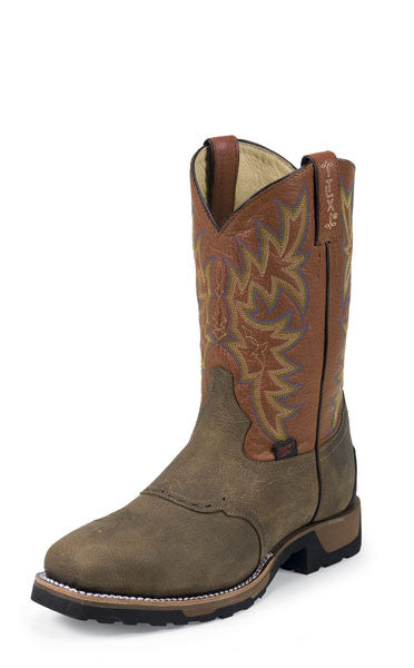 Tony Lama Mens TLX Steel Toe Brown & Montana w/Saddle Work Boots - Pete's Town Western Wear