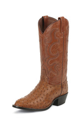 Tony Lama Mens Peanut Brittle Full Quill Ostrich Round Toe Boots - Pete's Town Western Wear