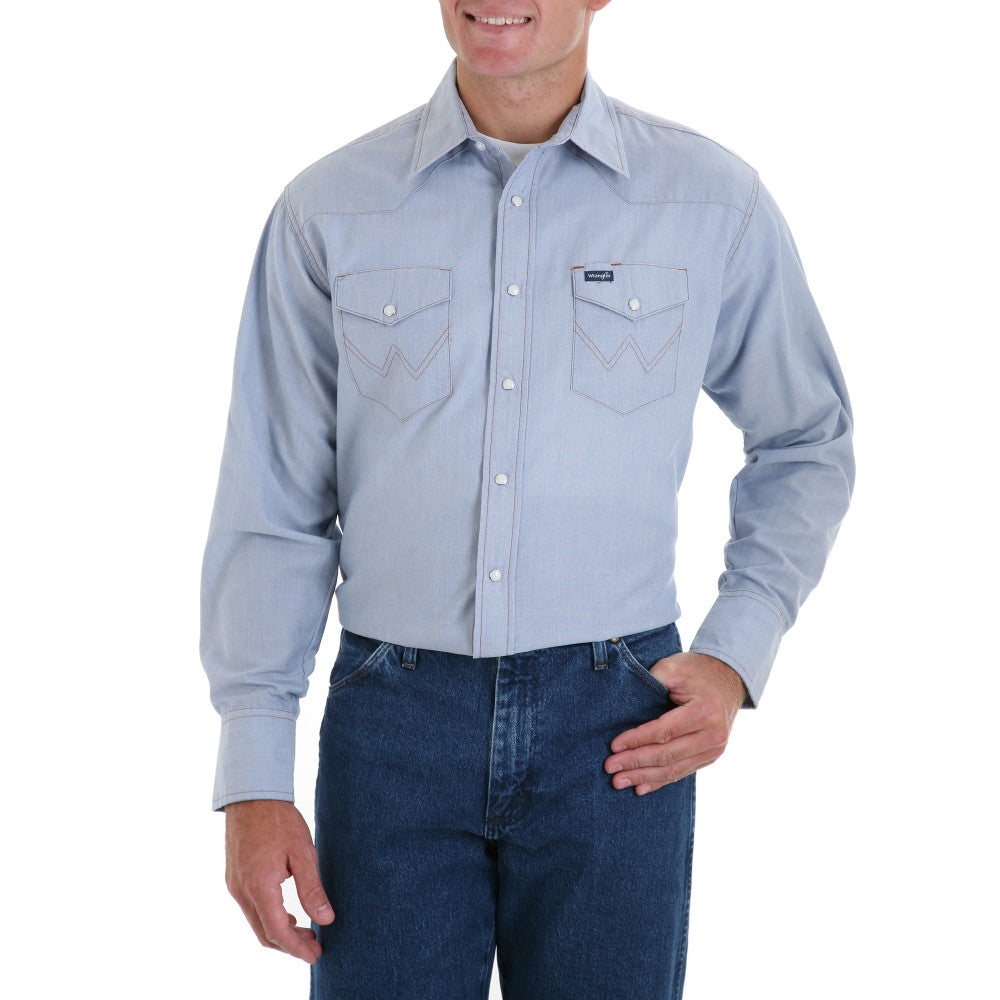 Men’s 70130MW Authentic Cowboy Cut Work Western Shirts Chambray - Pete's Town Western Wear