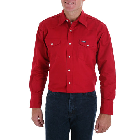 Men’s Authentic Cowboy Cut Work Western Shirts Red - Pete's Town Western Wear
