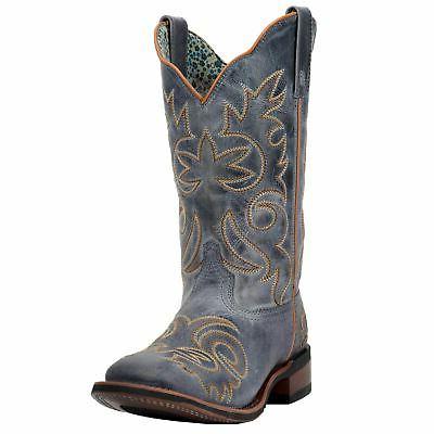 Laredo Women's Blue Distressed Leather Ella (5676) Square Toe Cowgirl Boot
