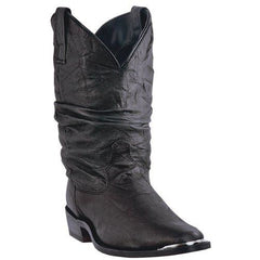 Dingo Mens Slouch 12" Black Pigskin Leather Dress Cowboy Boots - Pete's Town Western Wear