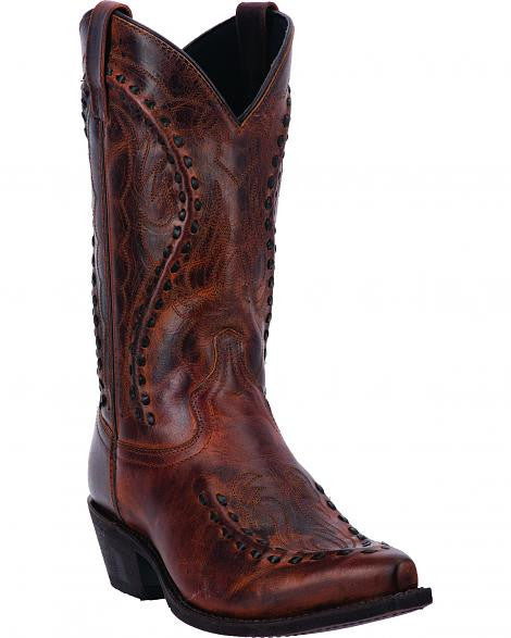 Laredo Men's Stylish Snip Toe Cowboy Boot with Stitched Design