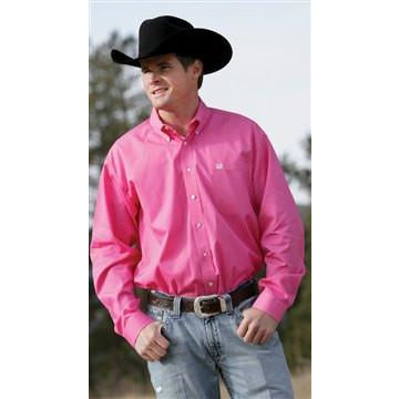 Cinch Men's Pink Pinpoint Buttondown Long Sleeve Western Dress Shirt - Pete's Town Western Wear