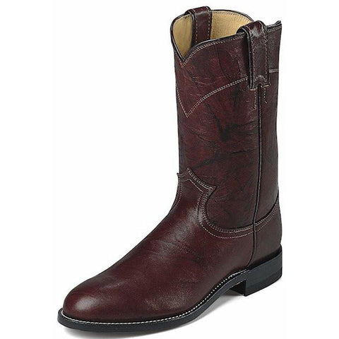 Justin Men's Premium Dark Brown Marbled Deerlite Roper Boots - Pete's Town Western Wear