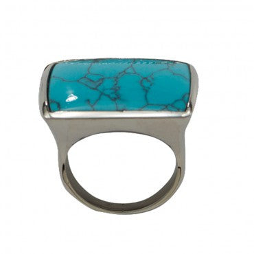 Montana Silversmiths Ladies Blue Earth Turquoise Silver Ring - Pete's Town Western Wear