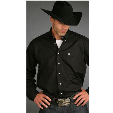 Cinch Men's Black Oxford Long Sleeve Button Up Western Dress Shirt - Pete's Town Western Wear