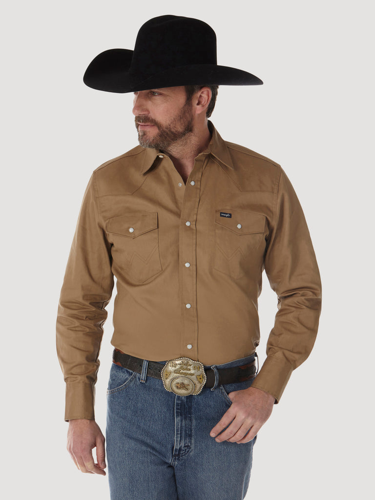 Wrangler Cowboy Cut Work Western Denim Long-Sleeve Shirt - Men's Stonewash, L