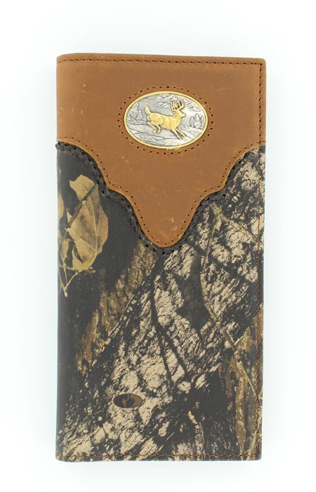 Nocona Mossy Oak Camo Wallet with Deer Concho - Pete's Town Western Wear