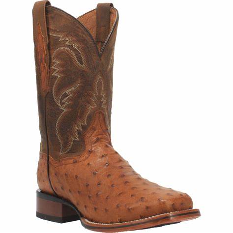Dan Post Men's 11" Bay Apache Full Quill Ostrich (DP4874) Square Toe Western Cowboy Boots