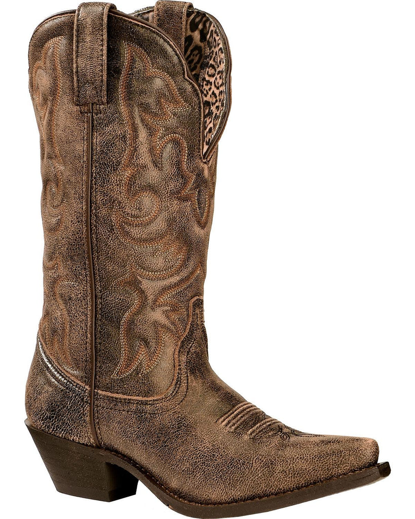 Laredo Women's (51079) Distressed Brown Leather Snip Toe Cowgirl Boot