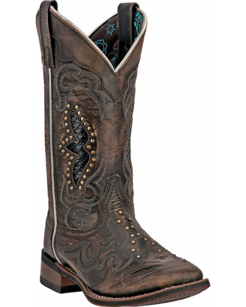 Laredo Women's Black/Tan Spellbound (5660) Square Toe Cowgirl Boot