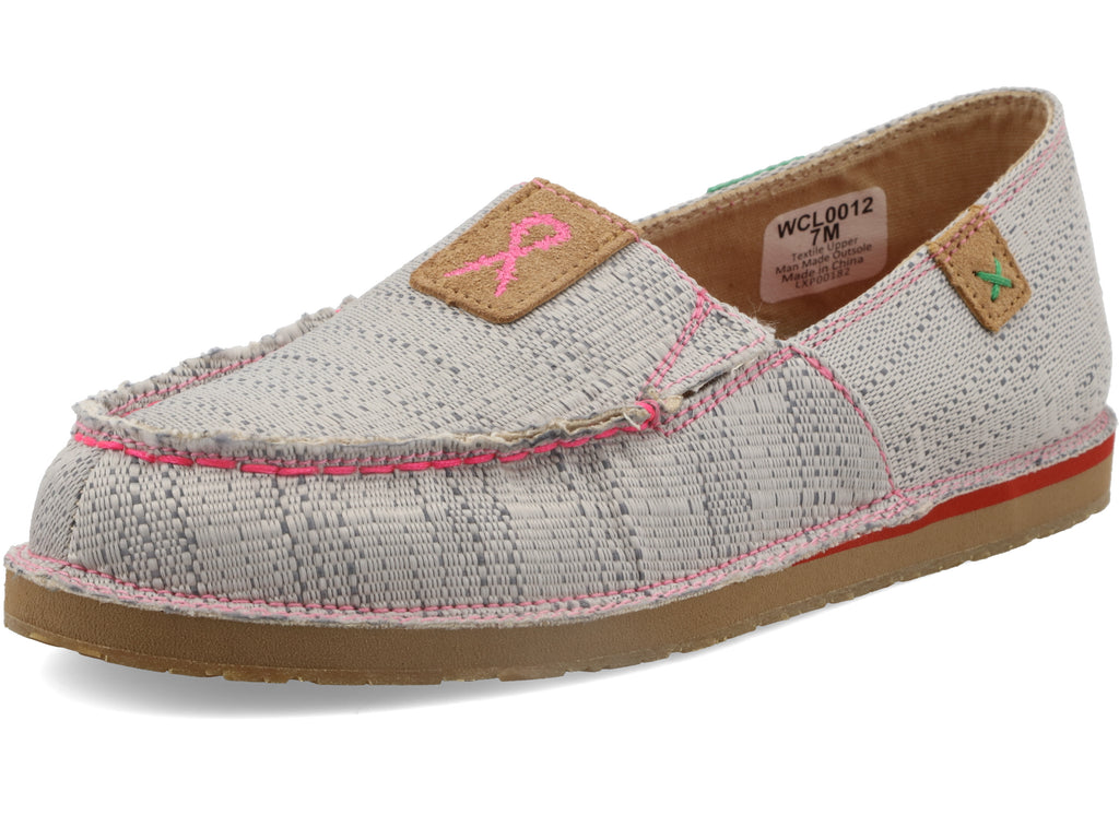 Twisted X Women's (WCL0012) Slip-On Loafer - Light Grey & Pink