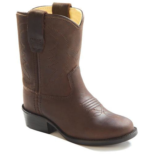 Jama Infants and Toddlers All Brown Leather Western Cowboy Boots - Pete's Town Western Wear