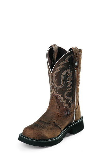 Justin Womens Gypsy Cowgirl Boots 11" Pull On's Aged Bark - Pete's Town Western Wear