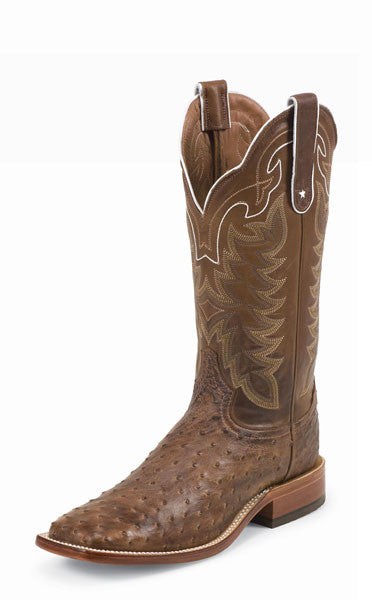 Tony Lama Mens San Saba Chocolate Full Quill Ostrich Boots - Pete's Town Western Wear