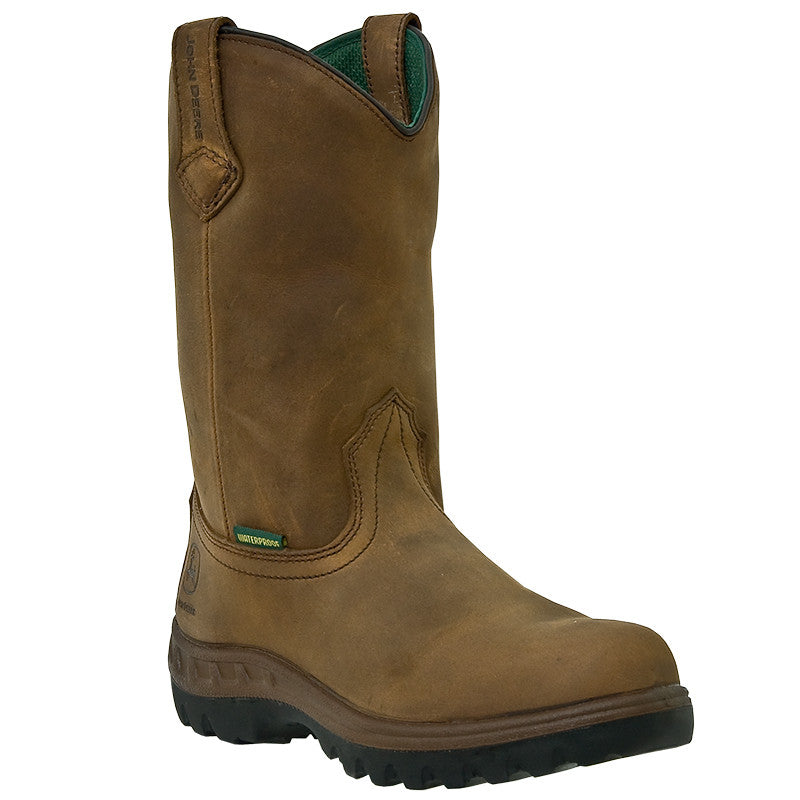 John Deere Men's WCT Waterproof Tan Wellington Work Boots - Pete's Town Western Wear