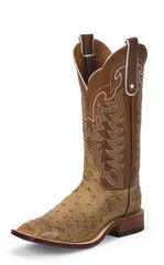 Tony Lama Mens San Saba Antique Tan Full Quill Ostrich Boots - Pete's Town Western Wear