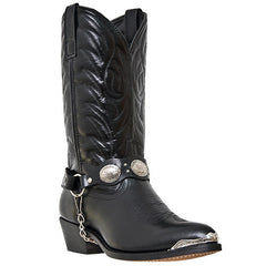Black Rockstar Cowboy Boots with Harness and Bling
