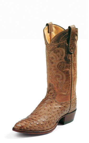 Tony Lama Men's Exotic Antique Tan Full Quill Ostrich Boots - Pete's Town Western Wear