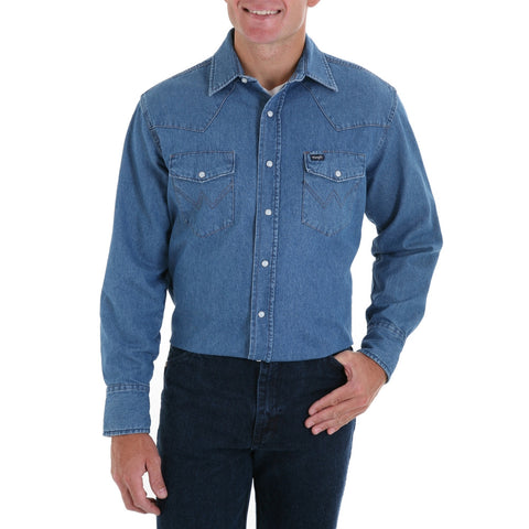 Men’s Authentic Cowboy Cut Work Western Shirts Stonewash - Pete's Town Western Wear