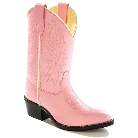 Pink leather cowgirl boots online