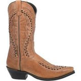 Laredo Men's (68432) Antique Tan Snip Toe Leather Cowboy Boot with Stylish Leather Lacework